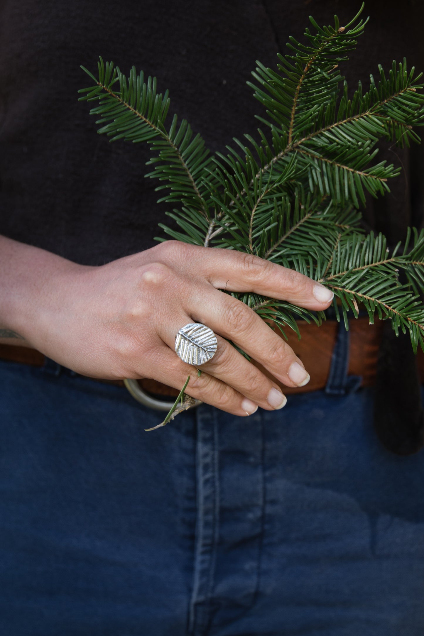 Pine Sandcasted Ring SIZE 6