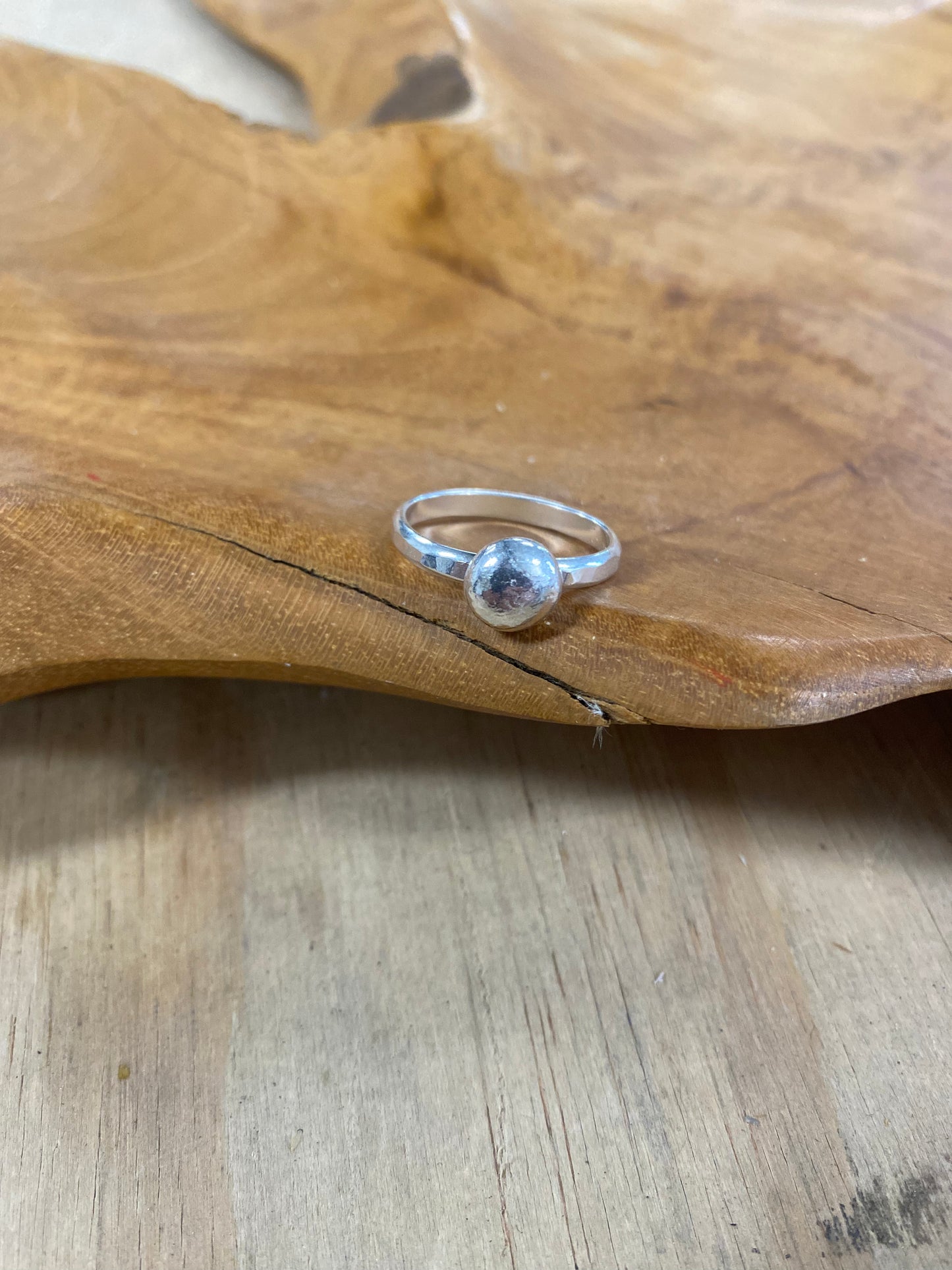 Silver Nugget Ring - Size 8