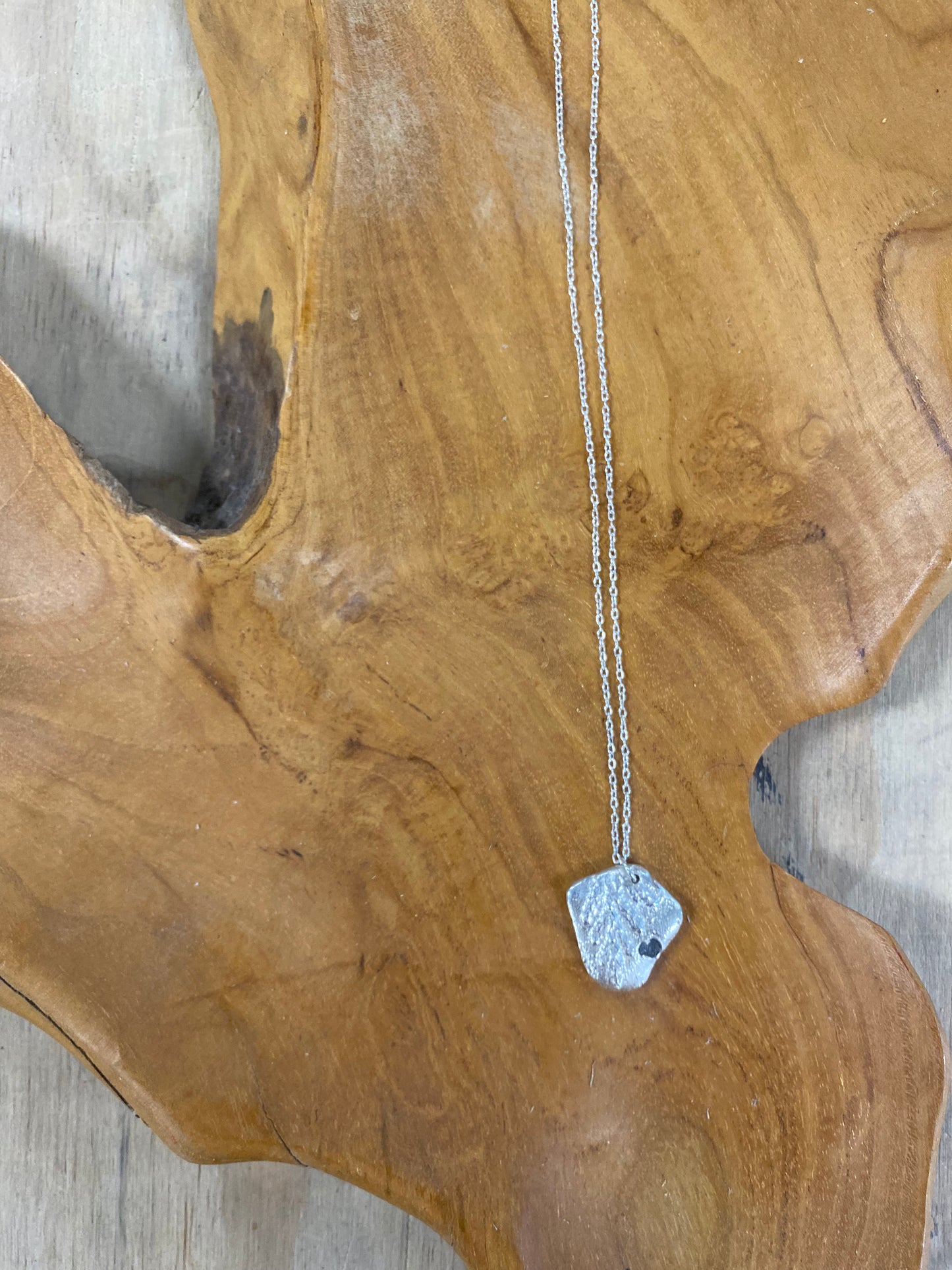 River Rock and Cedar cast necklace