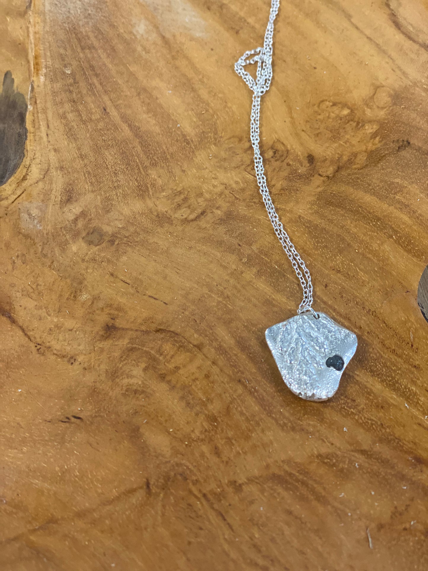 River Rock and Cedar cast necklace