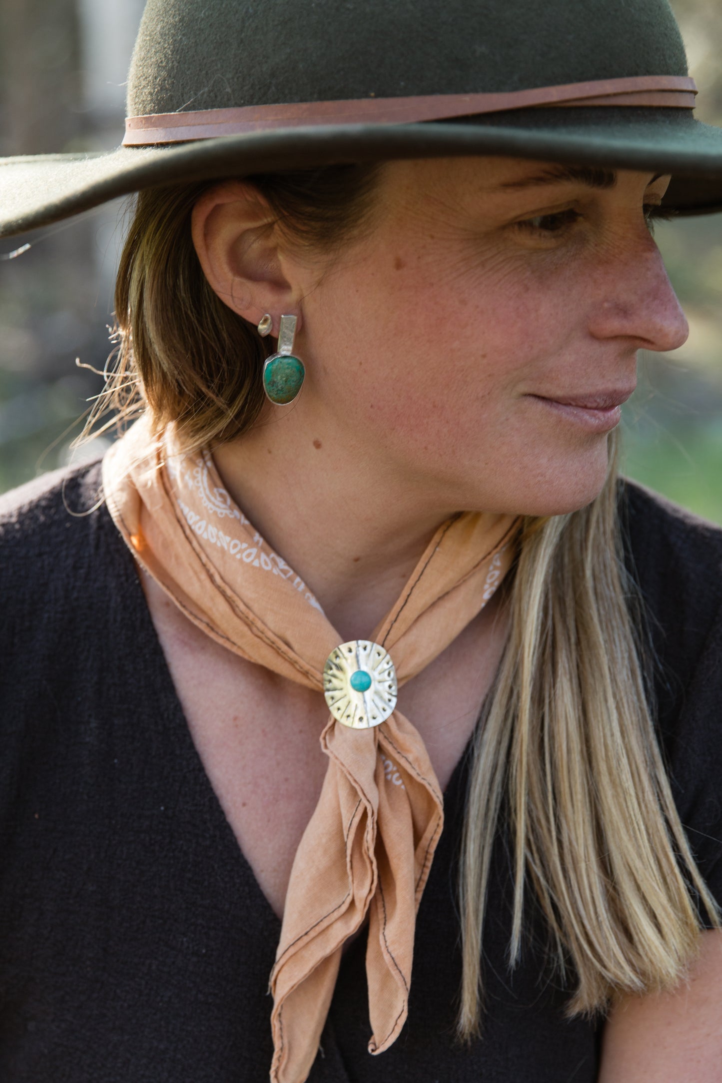 Turquoise post stud earrings
