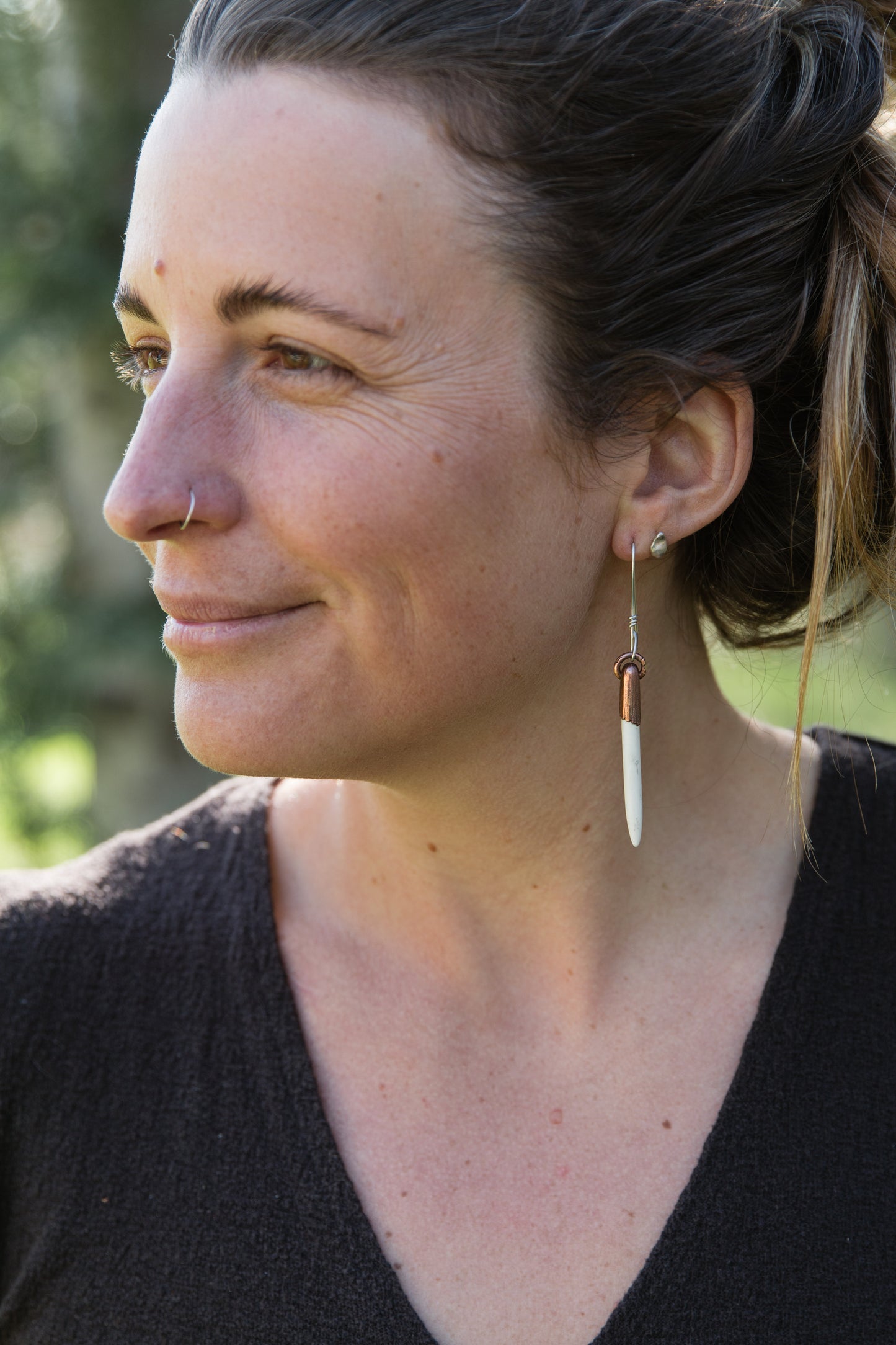 Copper Electroformed dagger earrings